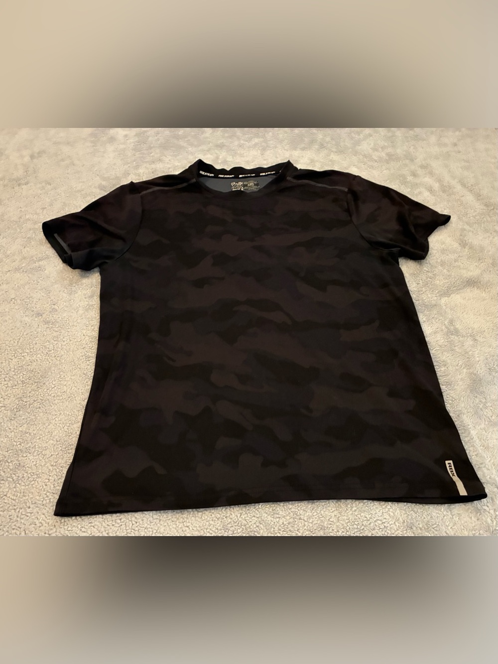 Men's Reebok Black Camo Short-Sleeve Dri-Fit Performance Tee Size Medium